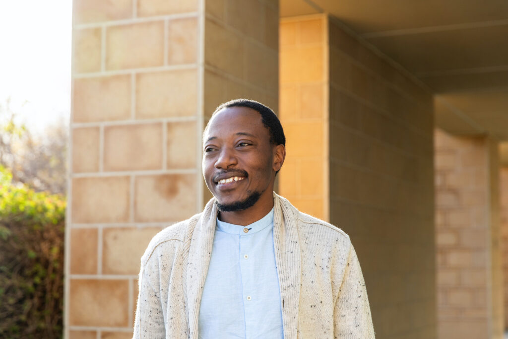 Jermaine Khumalo, Ph.D., stands in front of the Institute