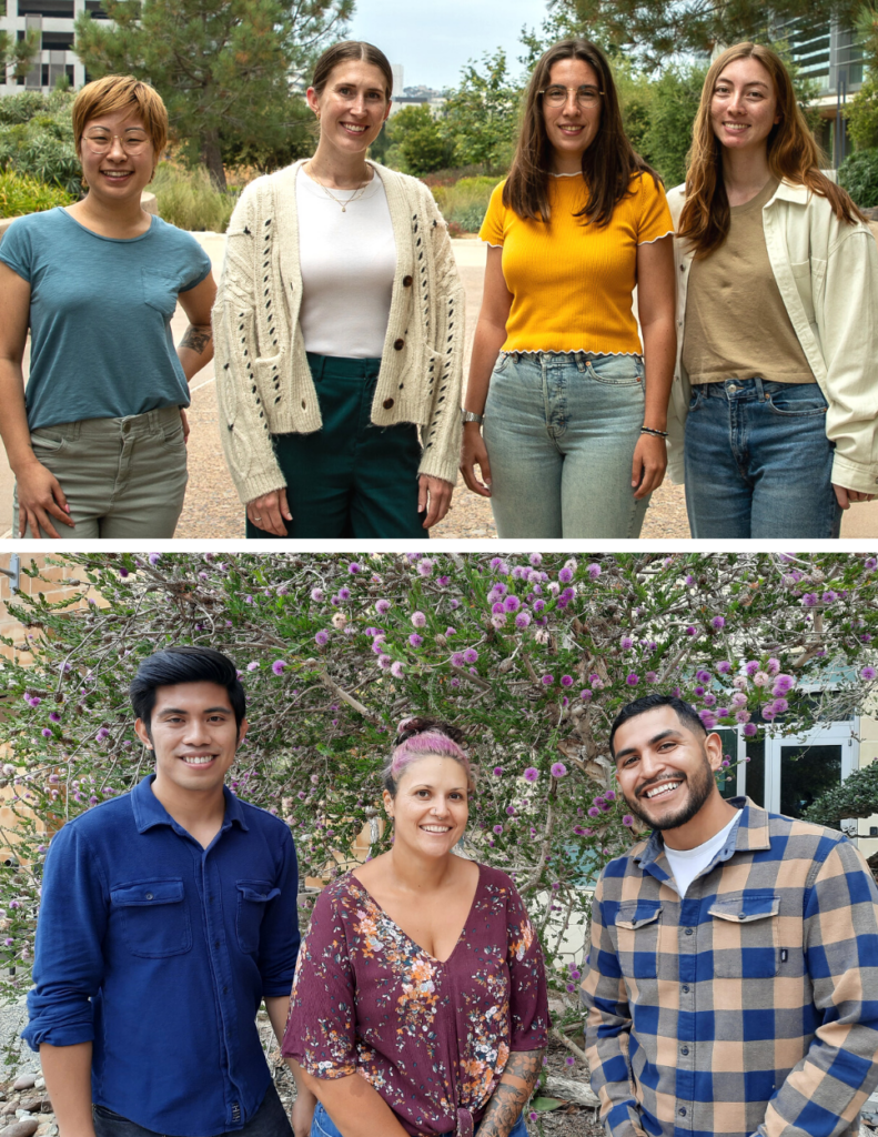 Two photos showing the seven members of the LJIdea Internship subcommittee