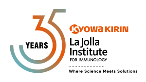 Logo graphic. Text reads 35 years. Kyowa Kirin and La Jolla Institute for Immunology with the tagline "Where Science Meets Solutions"